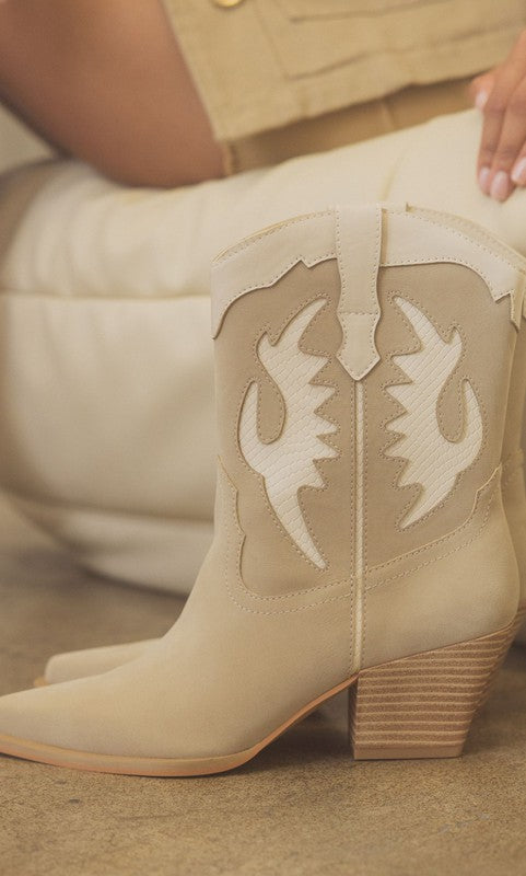 Houston Western - Layered Panel Cowboy Boots