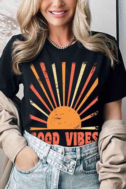 Good Vibes Sunshine Summer Graphic T Shirts