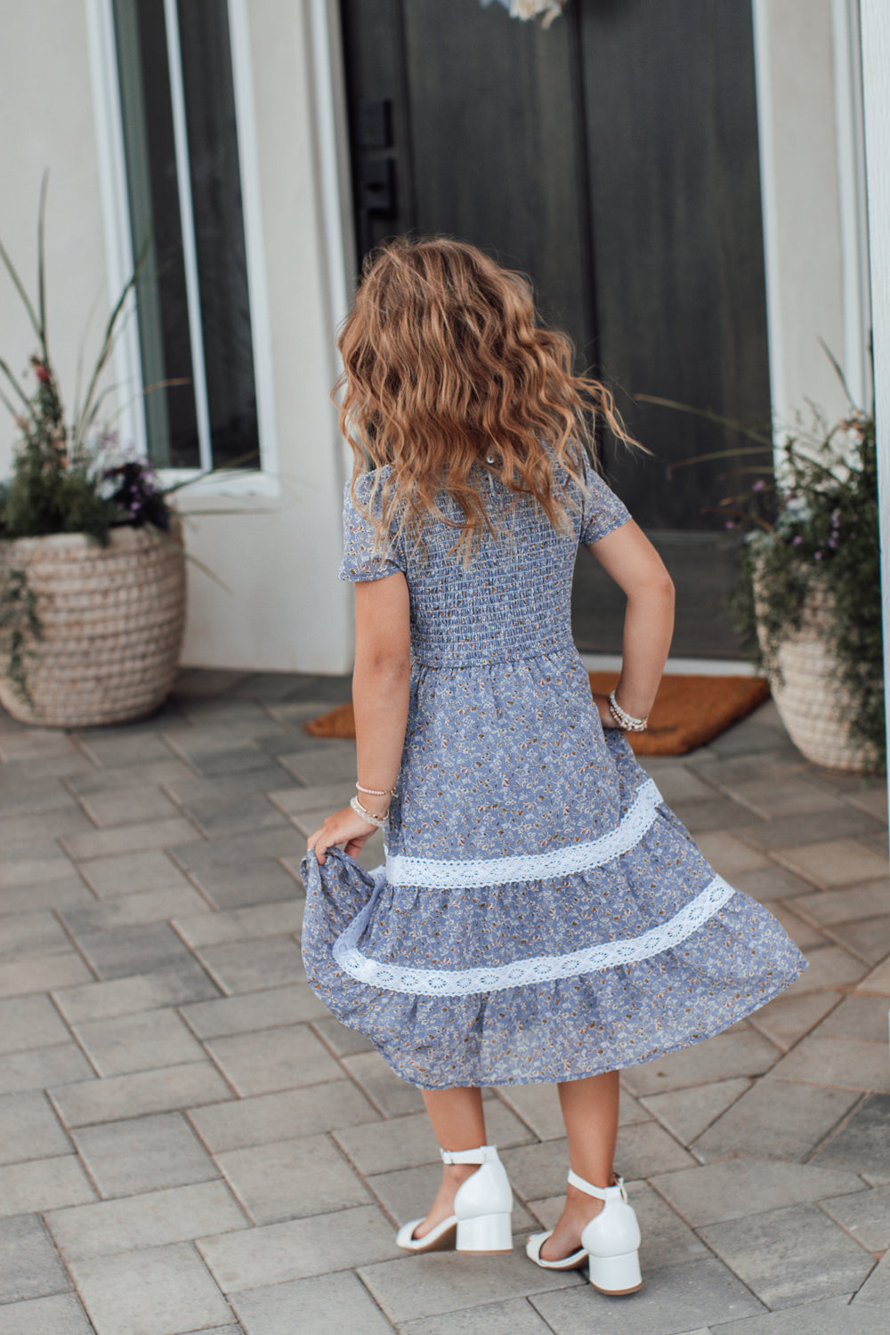 Isla Maxi Dress in Dusty Blue - Kids