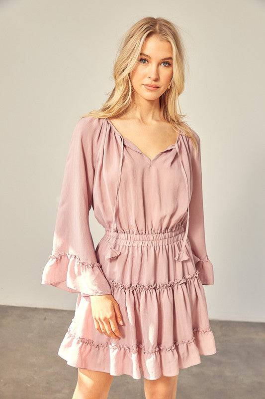 WOVEN PEASANT DRESS WITH ELASTICIZED WAIST - Clothing - Market Street Boutique