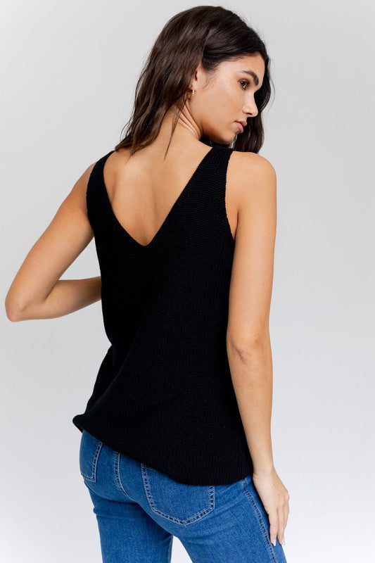 FRONT AND BACK DEEP V NECK TANK TOP