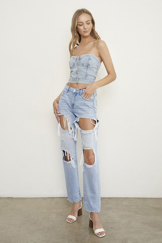 HIGH RISE BAGGY JEANS