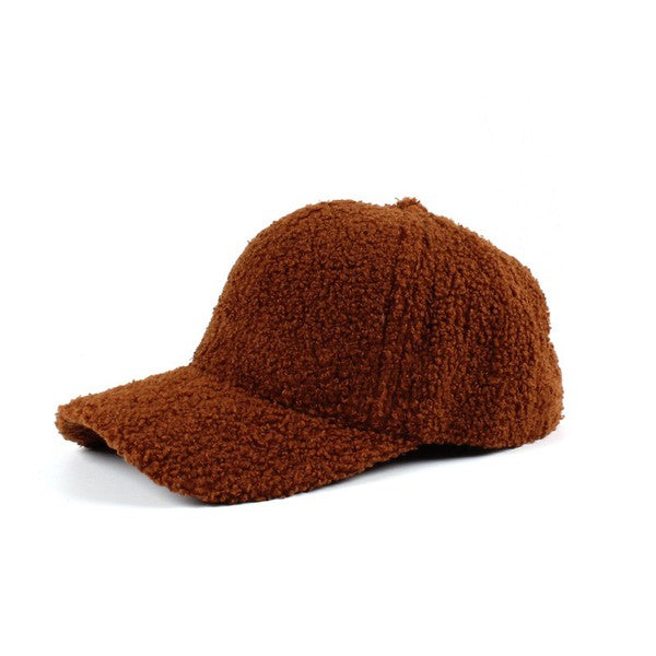 Boucle Sherpa Teddy Bear Knit Ball Hat