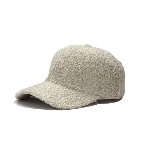 Boucle Sherpa Teddy Bear Knit Ball Hat