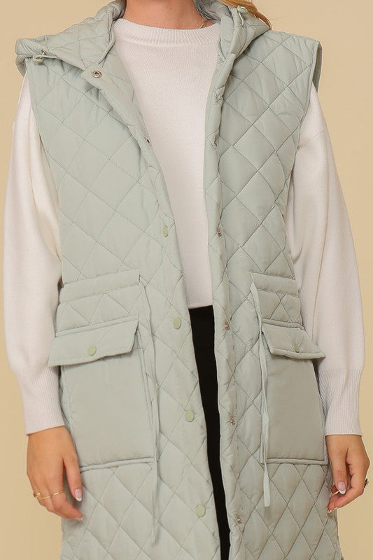 Oversized Quilted Midi Jacket