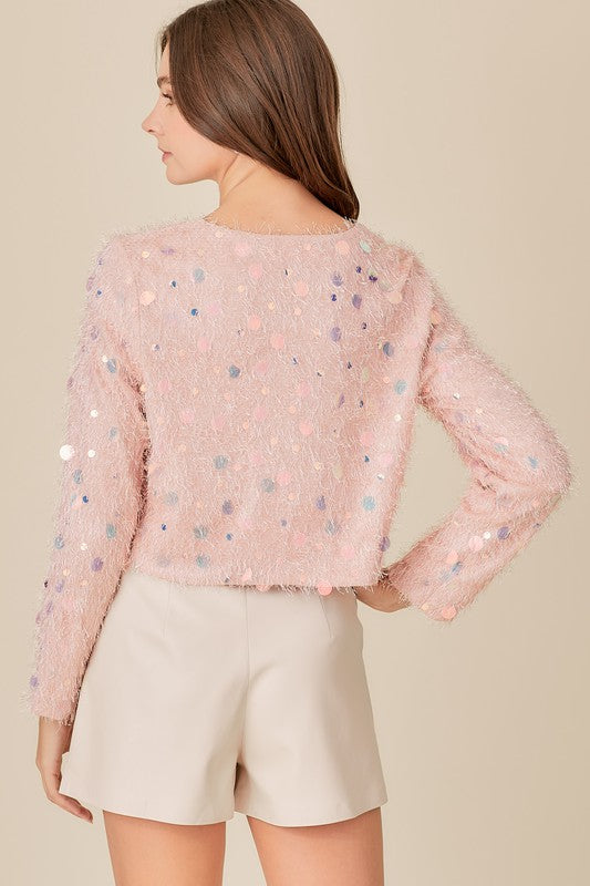 STARS SHIMMER TRIM FAUX TOP