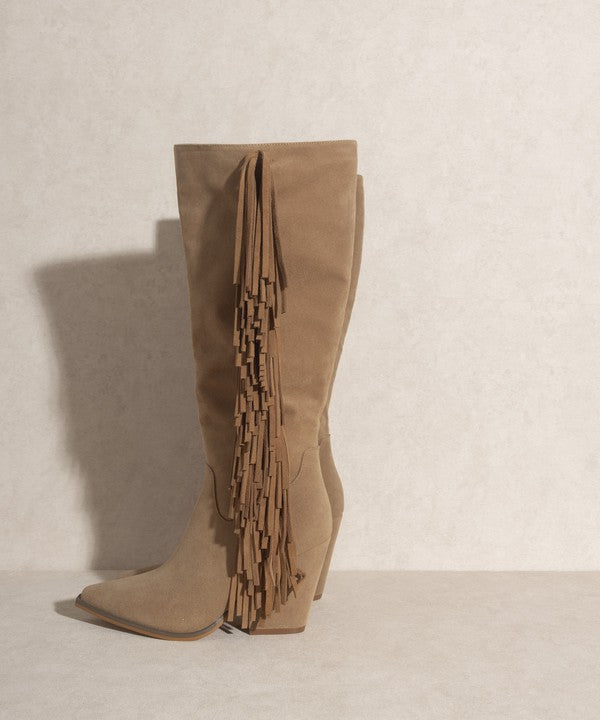 SOMEWHERE OUT WEST - Knee-High Fringe Boots