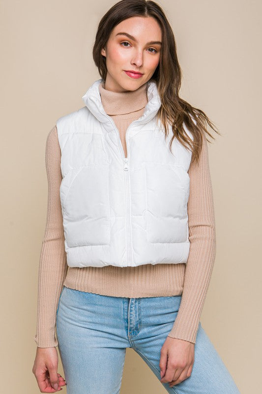 Zip It Up Puffer Vest With Pockets