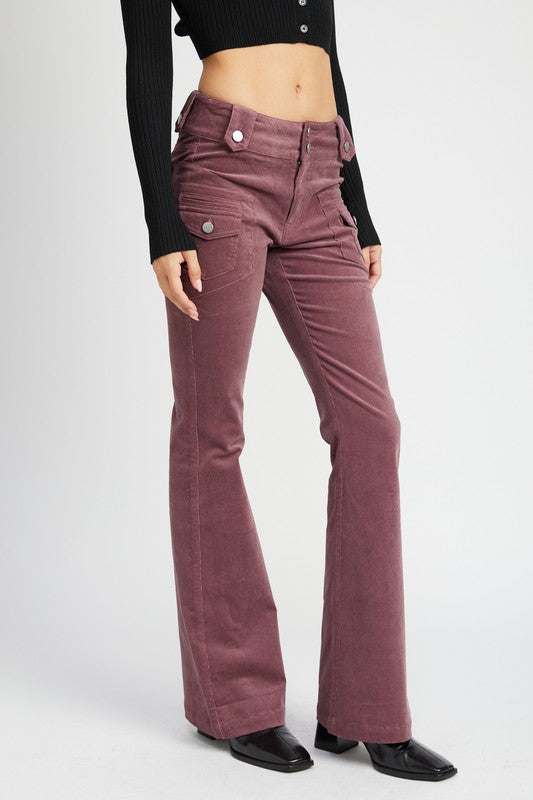 LOW RISE PANTS WITH BELL BOTTOM