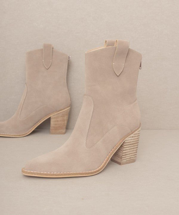 Suede Tara - Two Paneled Western Boots