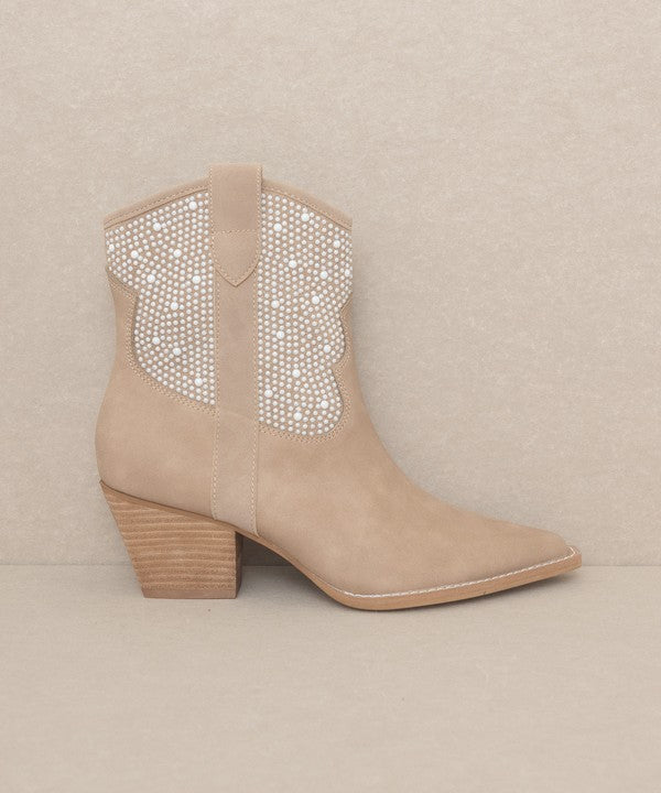 Studded Cannes - Pearl Studded Western Boots