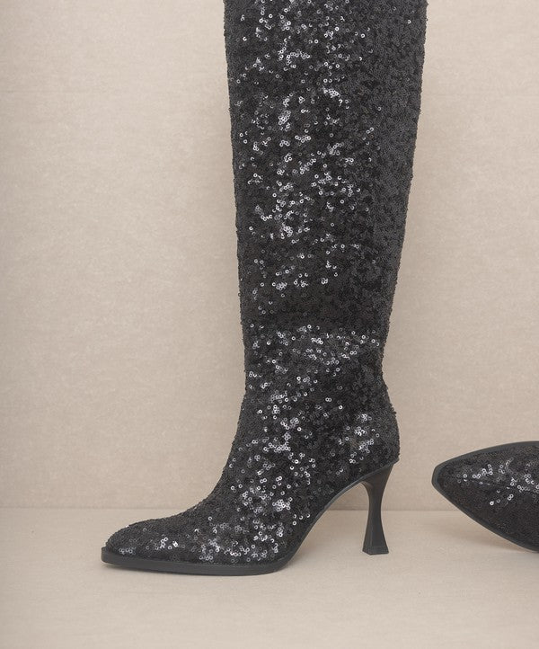 OMG Sugar Jewel - Knee High Sequin Boots