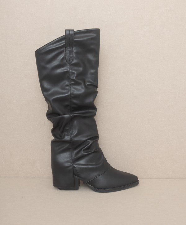 Queen Thea - Fold Over Slit Jean Boots
