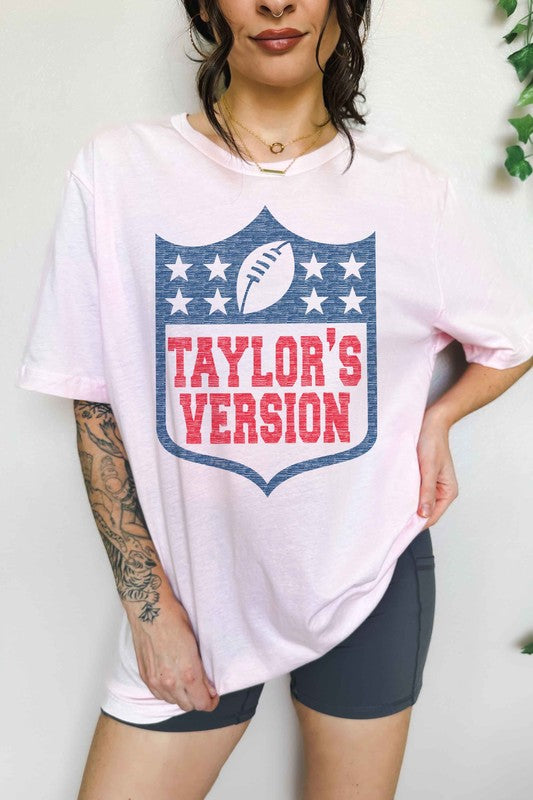 TAYLORS VERSION FOOTBALL OVERSIZED GRAPHIC TEE