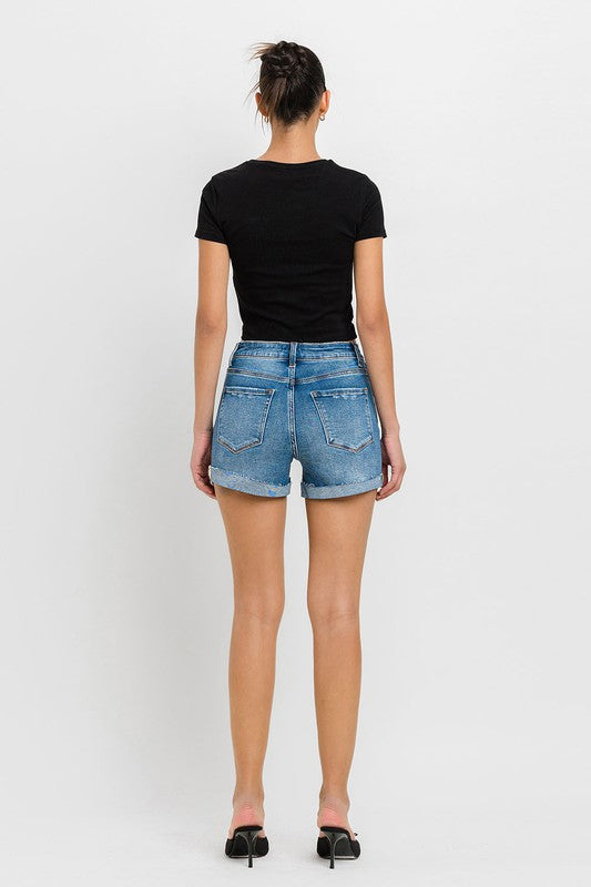 Super High Rise Button Up Mom Shorts