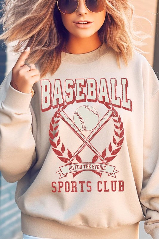 Baseball Sports Club Graphic Fleece Sweatshirts