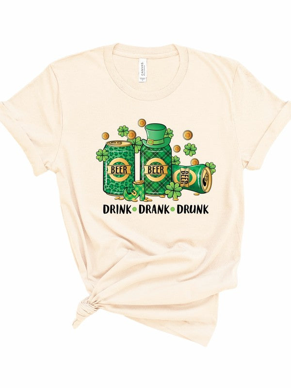 Drink Drank Drunk St Patrick's Day Graphic Tee