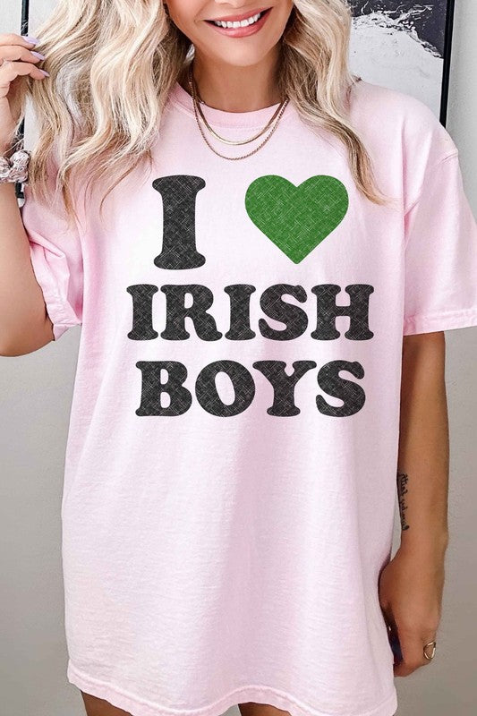 I LOVE IRISH BOYS ST PATRICKS GRAPHIC TEE