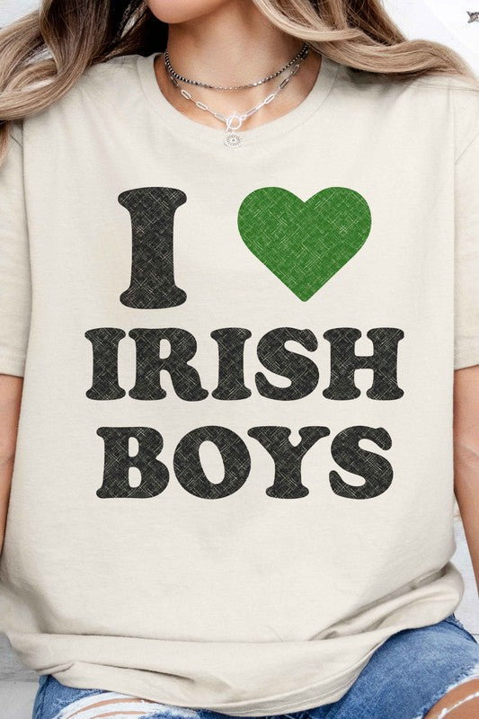 I LOVE IRISH BOYS ST PATRICKS GRAPHIC TEE