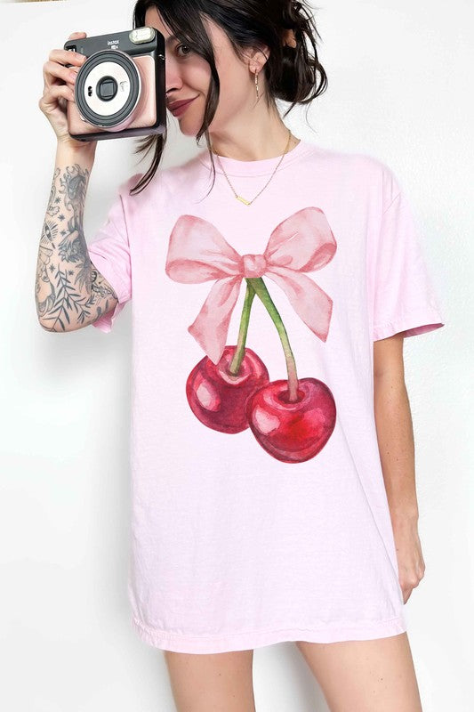 CHERRY BOW COQUETTE GRAPHIC TEE