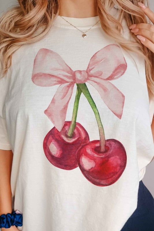 CHERRY BOW COQUETTE GRAPHIC TEE