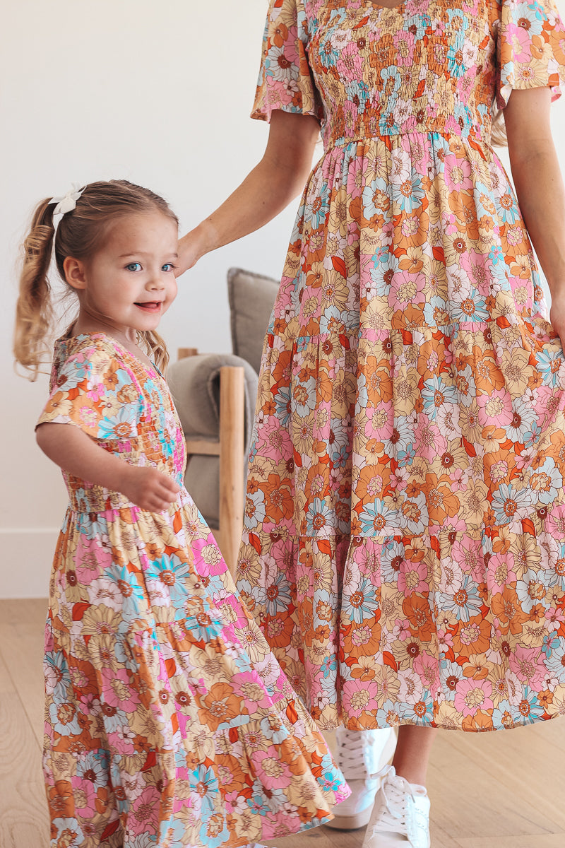Tayla Floral Mix Midi Dress