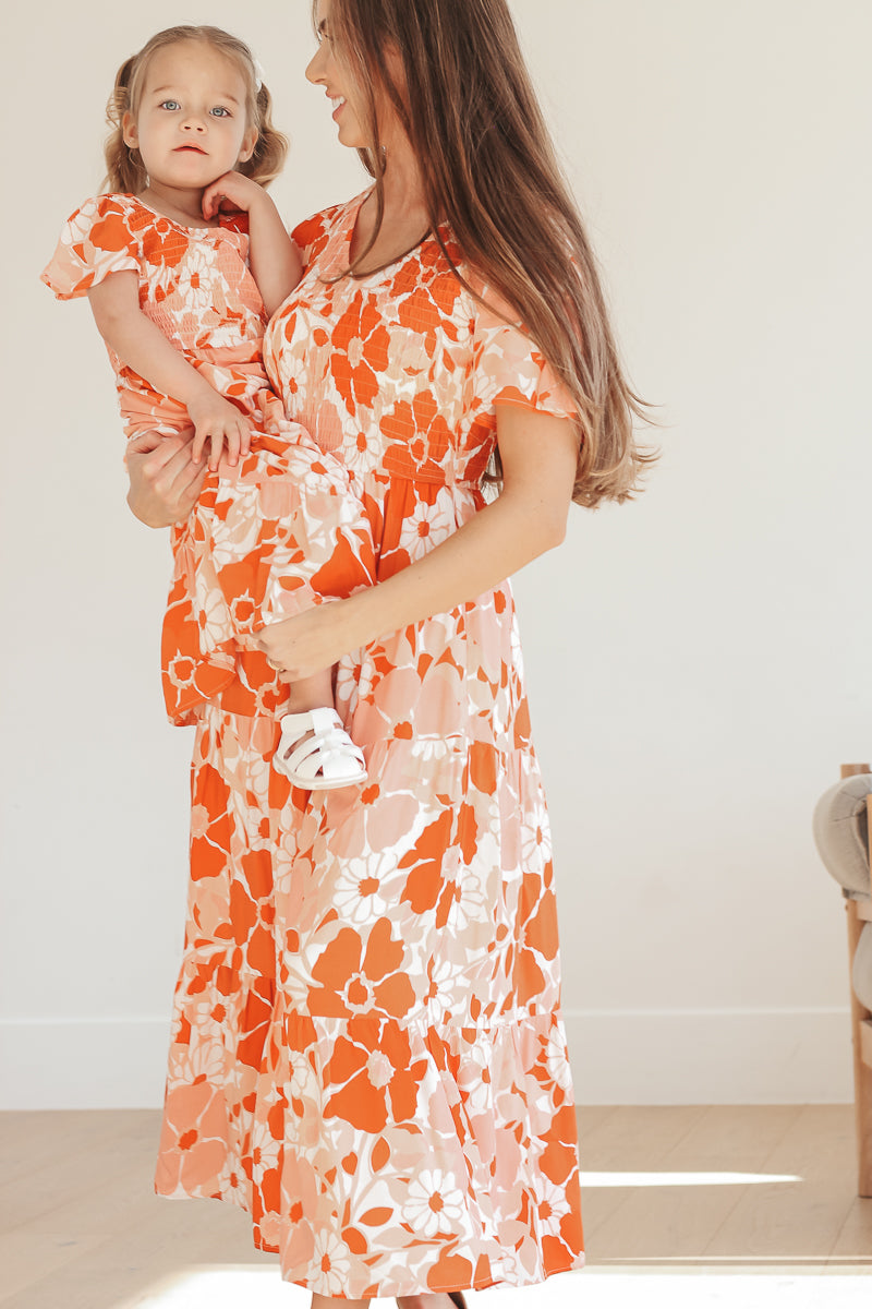 Tayla Tangerine Midi Dress