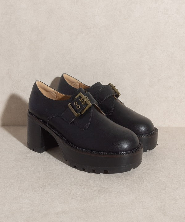 Sarah   Buckled Platform Loafers - Shoes - Market Street Boutique