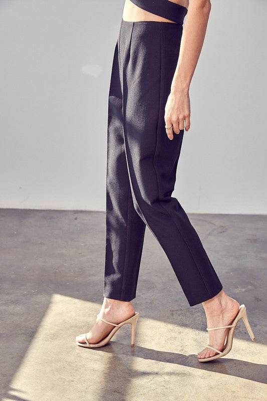 HIGH WAISTED SLIM TROUSER PANT - Clothing - Market Street Boutique