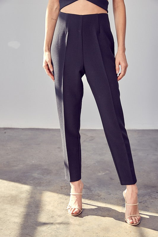 HIGH WAISTED SLIM TROUSER PANT - Clothing - Market Street Boutique