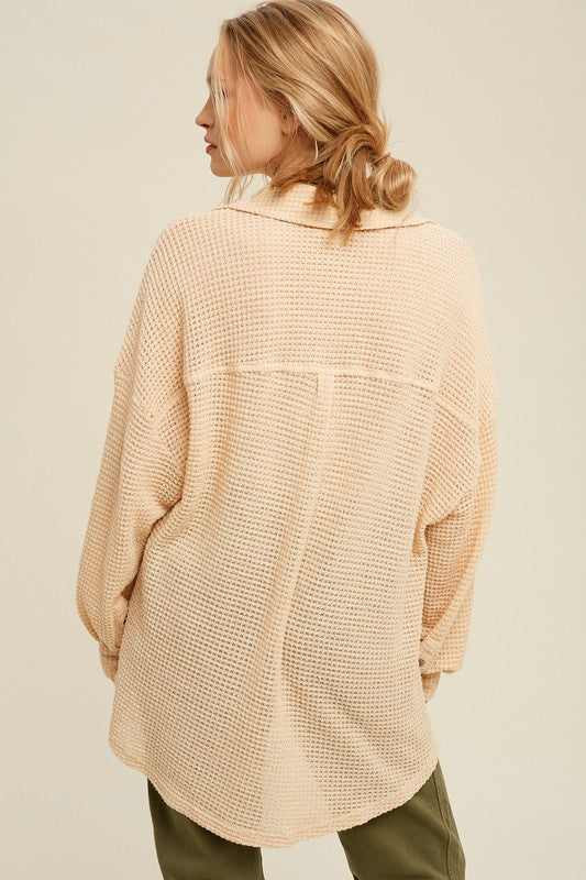 Soft Thermal Knit Shacket Top - Clothing - Market Street Boutique