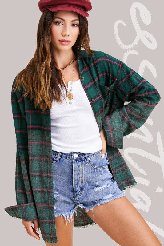 Kayla long sleeve button up Shirt - Clothing - Market Street Boutique