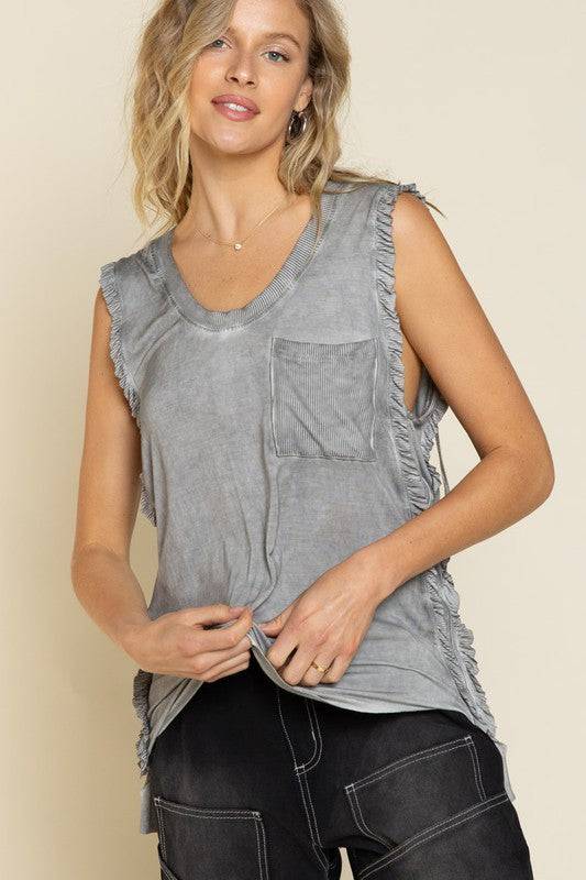 Criss-cross Lace-up Open Back Tank Top - Clothing - Market Street Boutique
