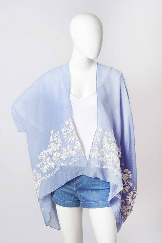Floral Embroidered Stitch Kimono - Clothing - Market Street Boutique